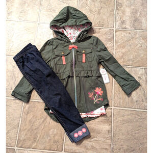 New Little Lass sz 4 3pc Outfit Jacket T-shirt Leggings 1997